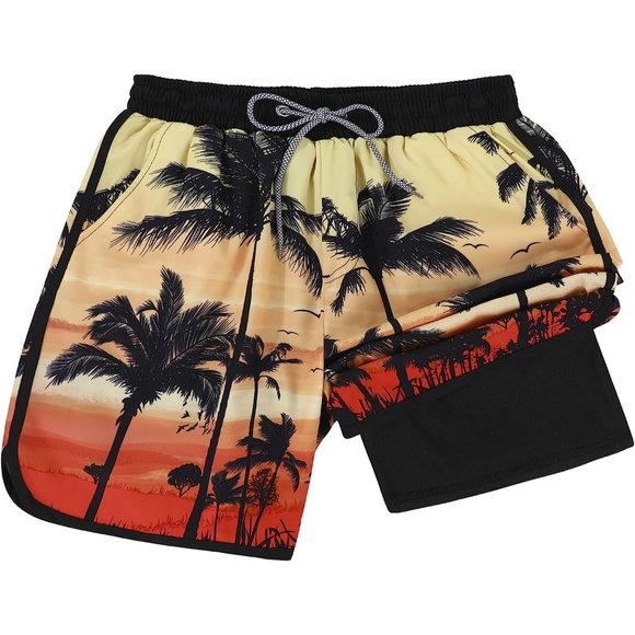 Swim Trunks Quick Dry Bathing Suit for Men with Compression Liner - Picture 4 of 4